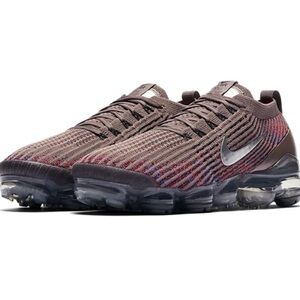Nike VaporMax Flyknit Brown and Red Sneakers